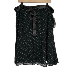 NWT Liz & Co. Woman Polka Dot Sheer Lined Skirt Office Workwear Women's Size 2X
